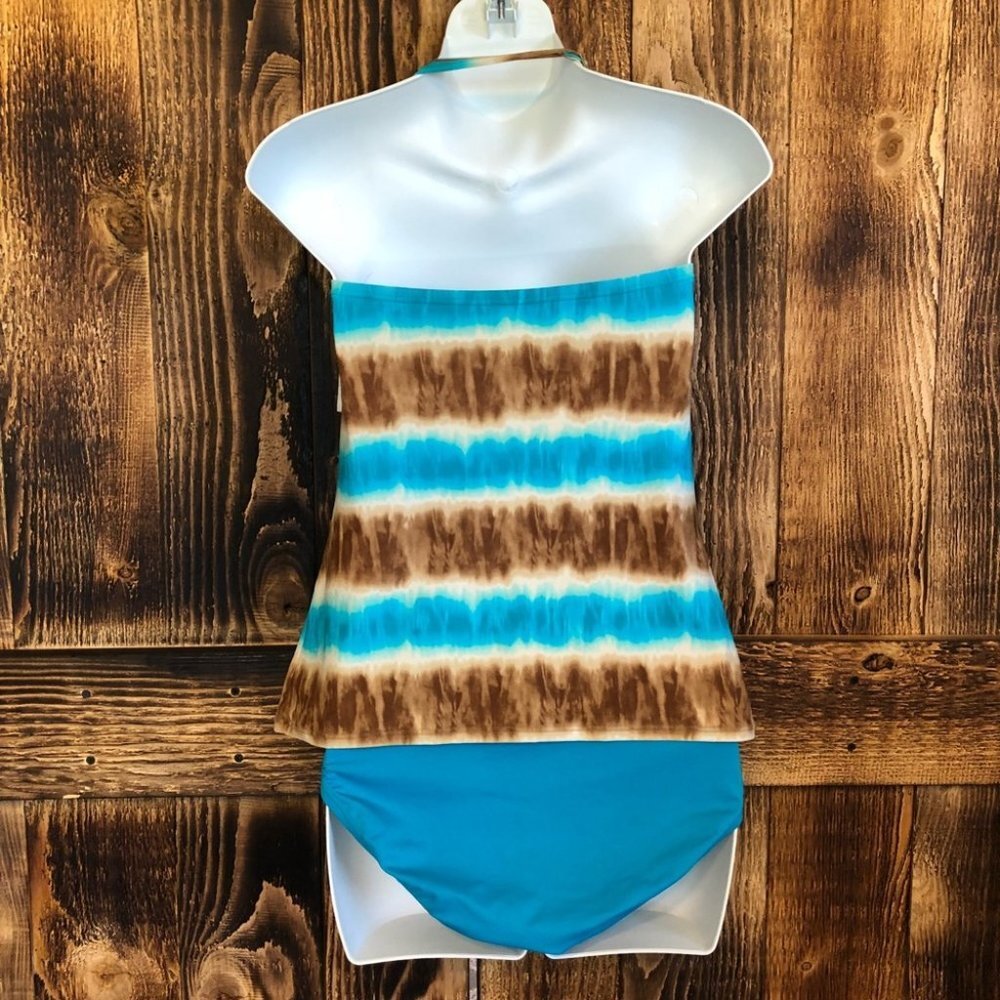 Michael Kors - Brown & Blue Striped Tankini - S - Picture 4 of 8